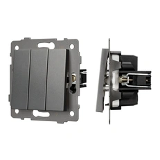 Изображение Выключатель 3-клавишный Arlight APO, серый 049898