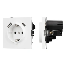 Изображение Розетка с заземлением и USB Type-A+C Arlight TENDO, белый матовый 054086