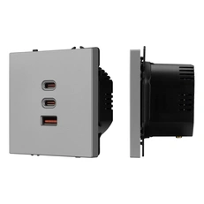 Изображение ARL NOBE USB Розетка тип А+С+С софт-тач никель SCT-MUACC-SFPL-FC-IS (65W, QC3) (Arlight, -)