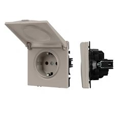 Изображение Розетка с заземлением и крышкой Arlight NOBE, кашемир soft-touch 059440(1)