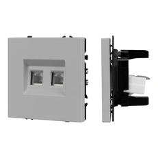 Изображение Розетка компьютерная двойная RJ-45 Arlight NOBE, никель soft-touch 059451(1)