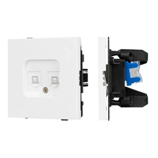 Изображение Двойная компьютерная розетка RJ-45 Cat.6 Arlight TENDO белый матовый 054100
